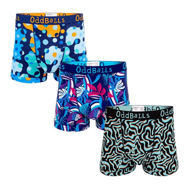 Blue Bundle - Mens Boxer Shorts 3 Pack Bundle