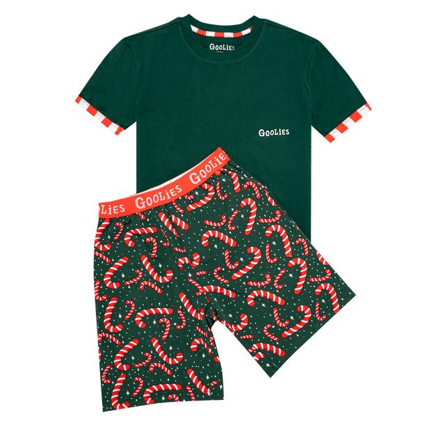 Goolies (Kids) Short Pyjamas - Candy Canes - Shorts & T-Shirt