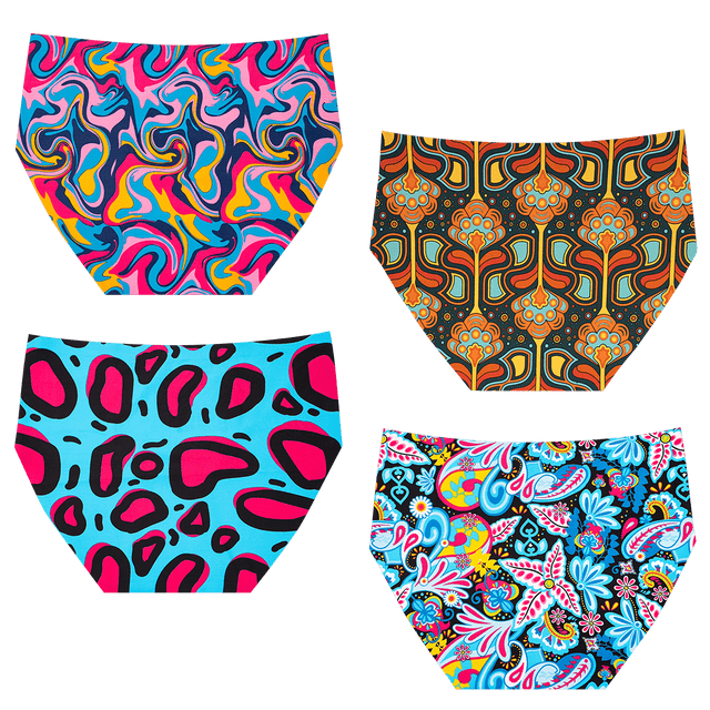 Colourful Bundle - Ladies Seamless Full Briefs 4 Pack Bundle