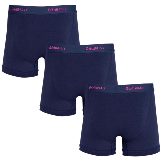 Navy and Magenta Bundle - Mens Boxer Shorts 3 Pack Bundle
