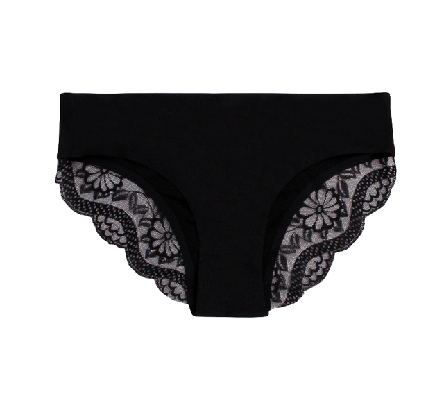 Black with Lace - Seamless Brazilian Briefs