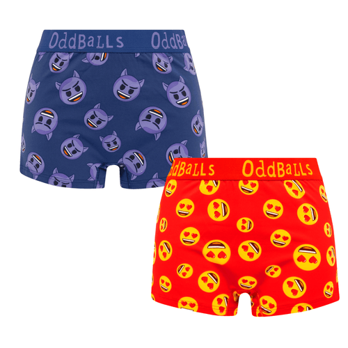 Devil & Love Heart Eyes Bundle - Ladies Boxer Shorts 2 Pack Bundle