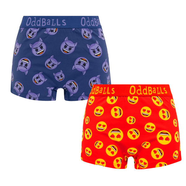 Devil & Love Heart Eyes Bundle - Ladies Boxer Shorts 2 Pack Bundle