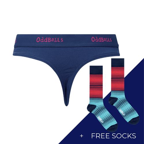 Women's Plain Thong Subscription - Monthly (Free Socks + Free Delivery!)