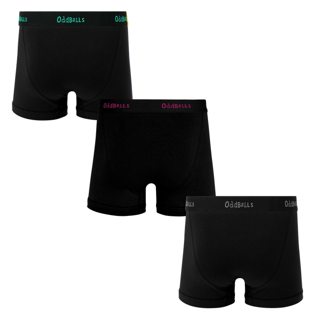 All Black Classics Bundle - Mens Boxer Shorts 3 Pack Bundle