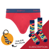 Men's Plain Cotton Brief Subscription - 12 Months Prepaid (Free Socks + Free Delivery!)