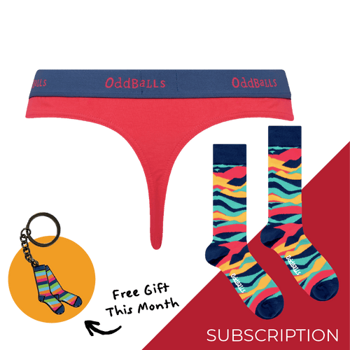 Women's Plain Thong Subscription - 12 Month Prepaid (Free Socks + Free Delivery!)