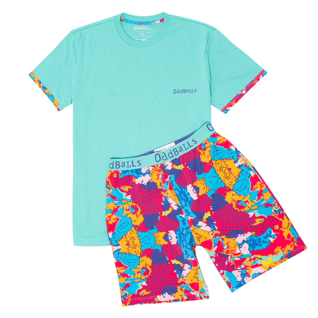 Mens Short Pyjamas - Arty Farty - Shorts & T-Shirt