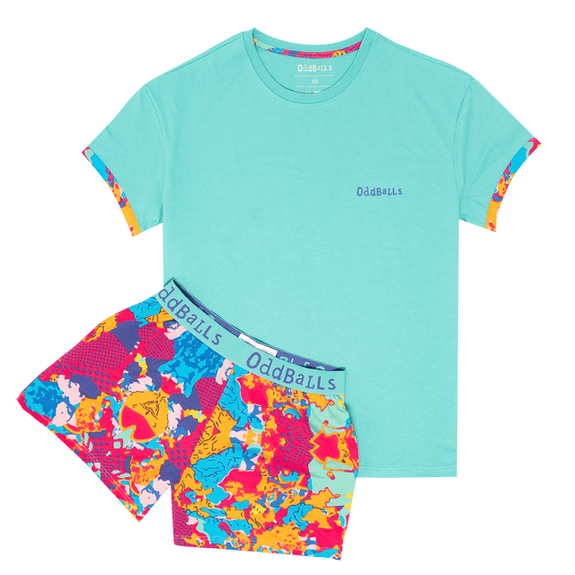 Womens Short Pyjamas - Arty Farty - Shorts and T-Shirt
