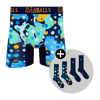 Space Balls Father's Day Bundle - Mens Bamboo Boxer Shorts & Matching Socks Bundle
