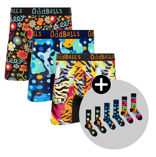 Fathers Day Bundle - Mens Bamboo Boxer Shorts & Matching Socks