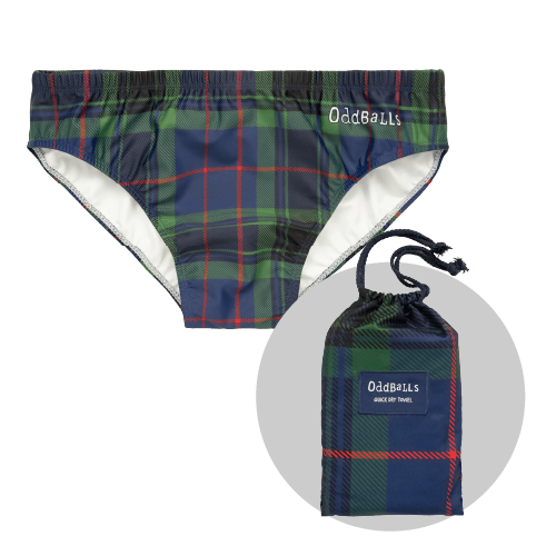 Highlands Tartan - Mens Swimming Briefs & Towel Bundle
