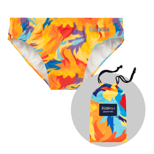 Great Balls of Fire - Mens Swimming Briefs & Towel Bundle