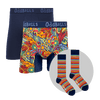 Wilderness Bundle - Mens Bamboo Boxer Shorts 2 Pack & Matching Socks