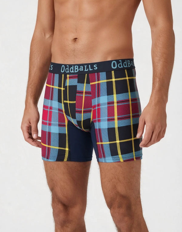 Space, tartan & paisley print bamboo boxer shorts 3 pack