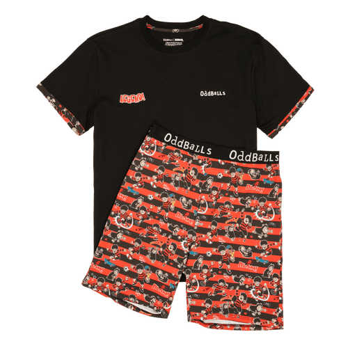 Beano Black and Red - Men's Short Pyjamas Set (T-Shirt & Shorts)