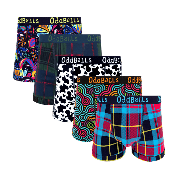 Best Bits Bundle - Mens Cotton Boxer Shorts 5 Pack front