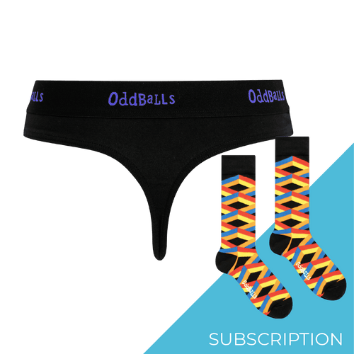 Women's Plain Thong Subscription - Monthly (Free Socks + Free Delivery!)