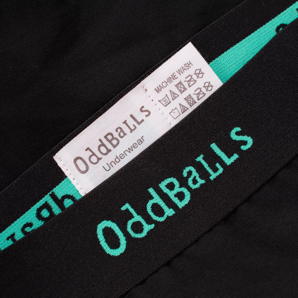 Black & Aqua - Mens Cotton Boxer Shorts