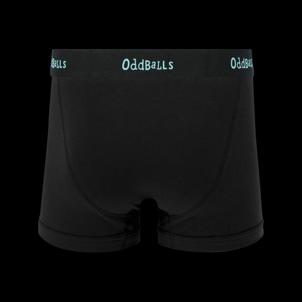 Black & Aqua - Mens Cotton Boxer Shorts