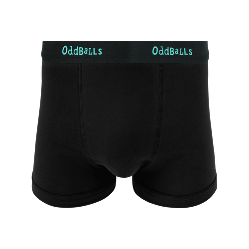 Black & Aqua - Mens Cotton Boxer Shorts