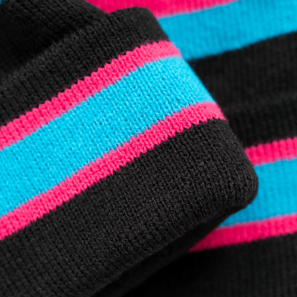 Black / Blue / Pink - Bobble Hat