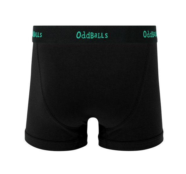 Black/Emerald OddBalls - Vodafone - Mens Boxer Shorts