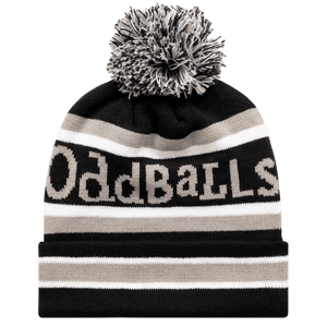Black / Grey / White - Bobble Hat