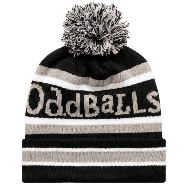 Black / Grey / White - Bobble Hat