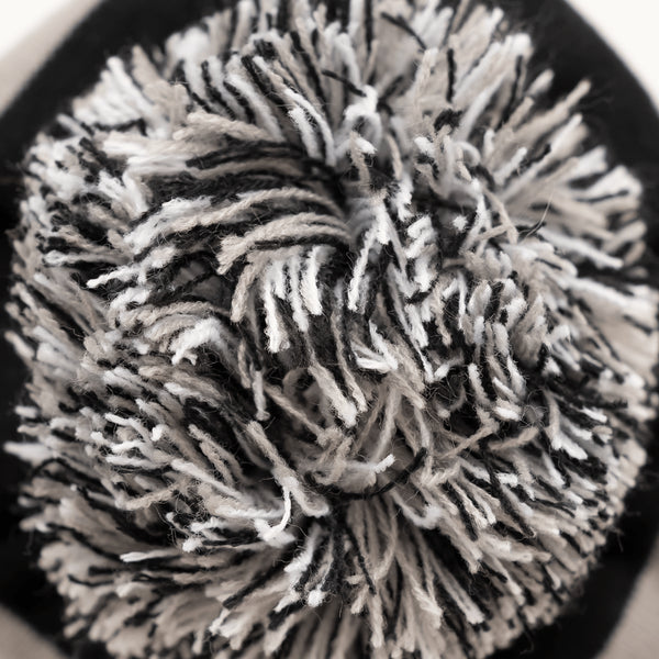 Black / Grey / White - Bobble Hat