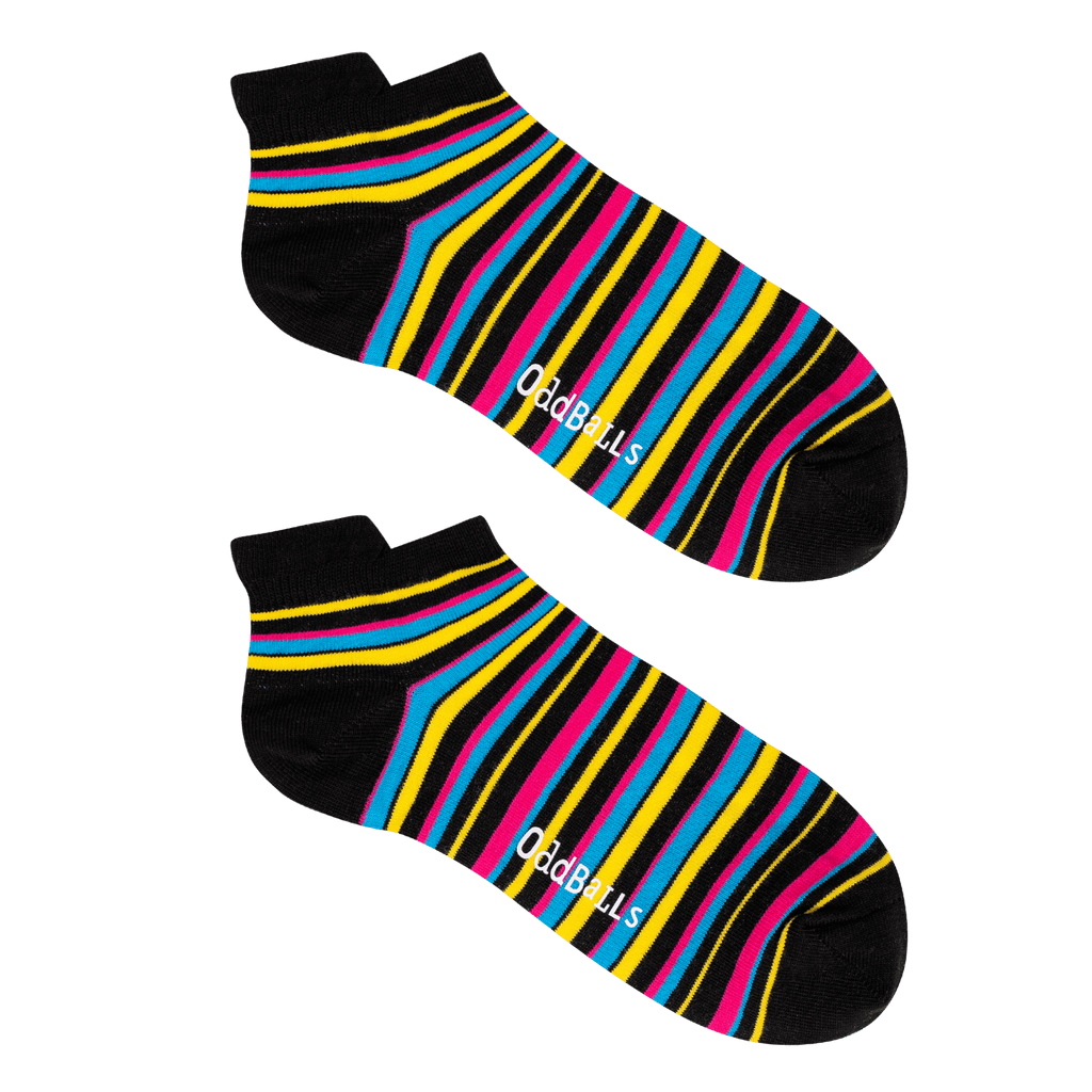 Black Stripes Ankle Trainer Socks