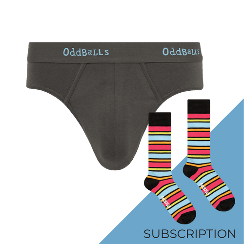 Men's Plain Cotton Brief Subscription - Monthly Underwear (Free Socks + Free Delivery!)