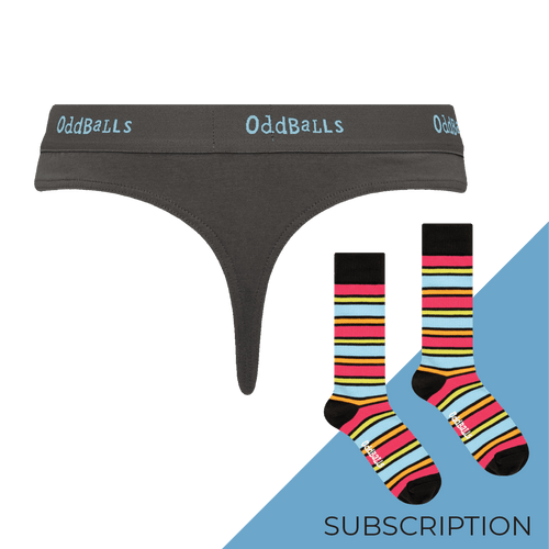 Women's Plain Thong Subscription - Monthly (Free Socks + Free Delivery!)
