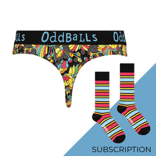 Women's Patterned Thong Subscription - Monthly (Free Socks + Free Delivery!)