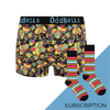 Women's Patterned Cotton Boxer Shorts Subscription - 12 Months Prepaid (Free Socks + Free Delivery!)
