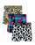 Cow, tartan & camo print cotton boxer shorts 3 pack