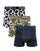 Check, camo & cow print cotton boxer shorts 3 pack