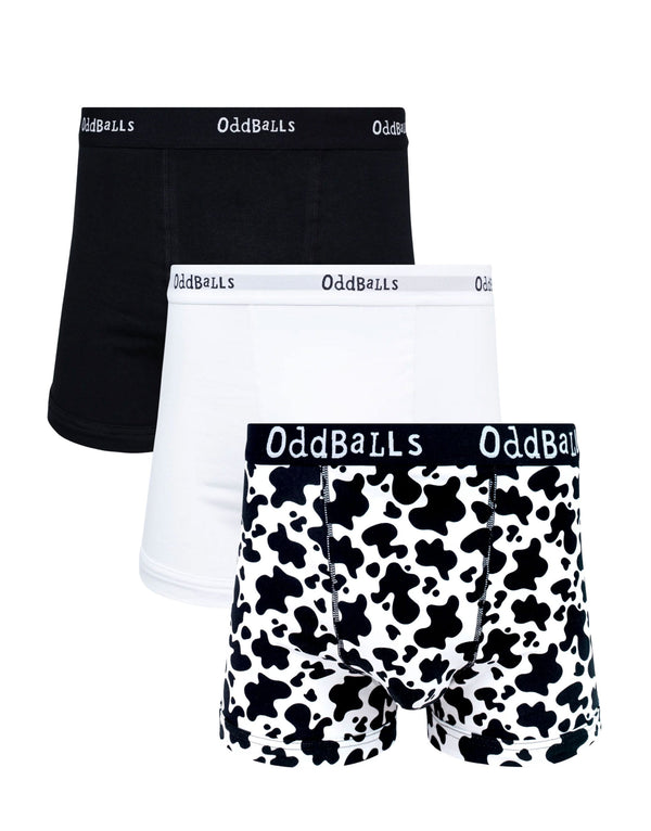 Cow print cotton boxer shorts 3 pack