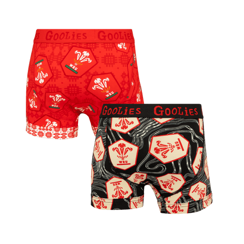 Welsh Rugby Union 25 Bundle - Kids Boxer Shorts 2 Pack Bundle