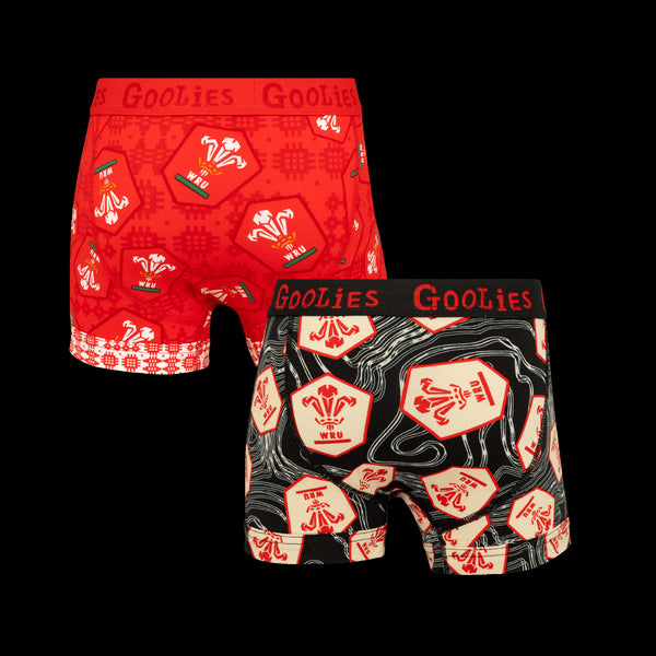 Welsh Rugby Union 25 Bundle - Kids Boxer Shorts 2 Pack Bundle