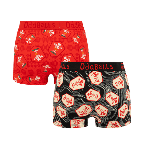 Welsh Rugby Union 25 Bundle - Ladies Boxer Shorts 2 Pack Bundle