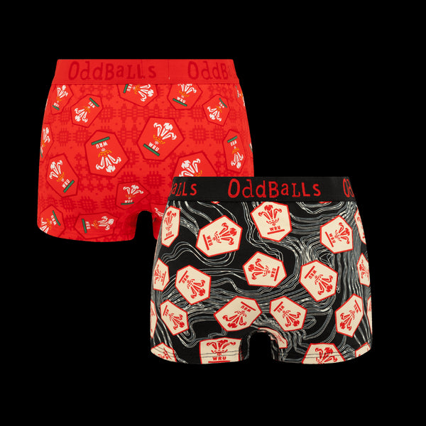 Welsh Rugby Union 25 Bundle - Ladies Boxer Shorts 2 Pack Bundle