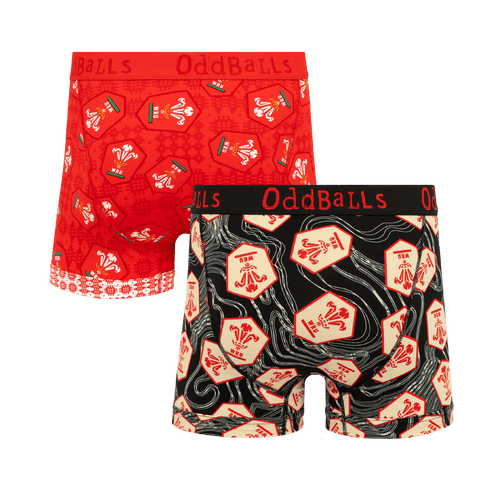 Welsh Rugby Union 25 Bundle - Mens Boxer Shorts 2 Pack