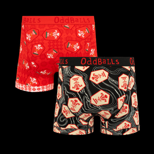 Welsh Rugby Union 25 Bundle - Mens Boxer Shorts 2 Pack