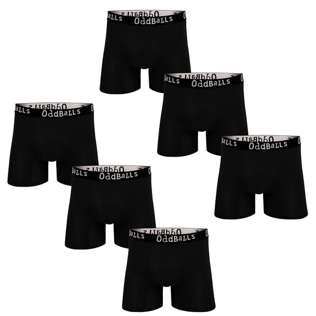Classic Black Bundle - Men's Bamboo Boxer Shorts 6 Pack Bundle