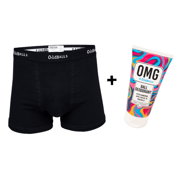 Classic Black Men s Boxer Short and Ball Deodorant Bundle