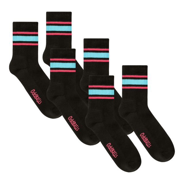 Black Stripe Bundle - 3 Pack Quarter Socks Bundle