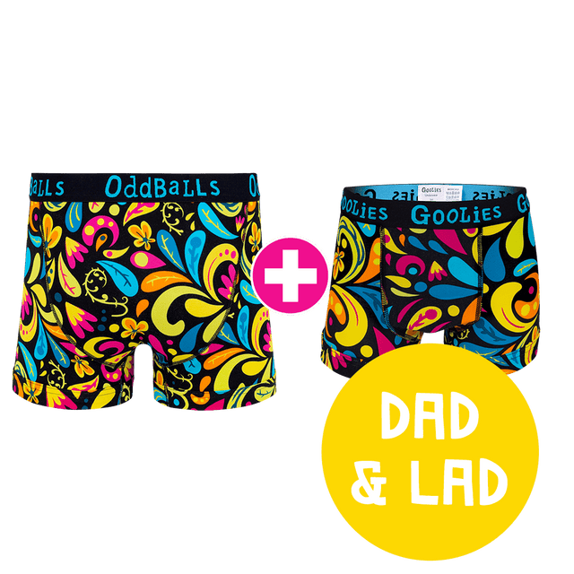 Botanical Dad & Lad Bundle - Mens Boxer Shorts & Kids Boxer Shorts Bundle