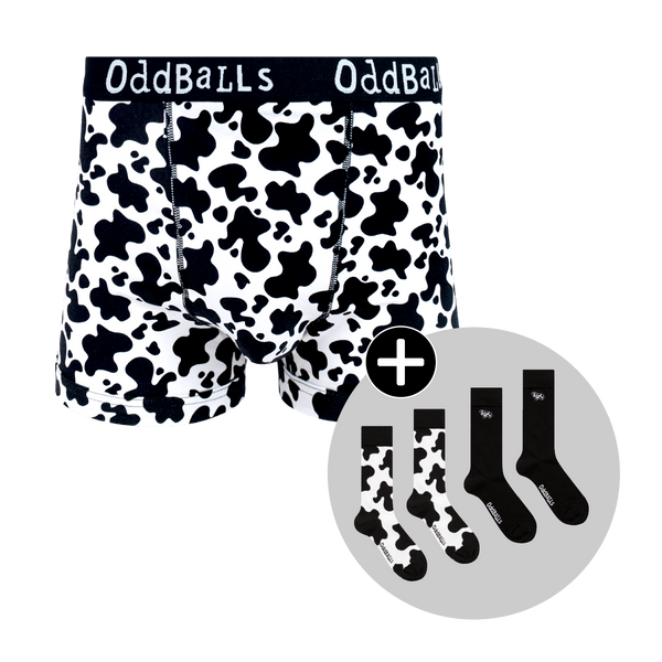 Fat Cow Bundle - Mens Boxer Shorts & Matching Socks