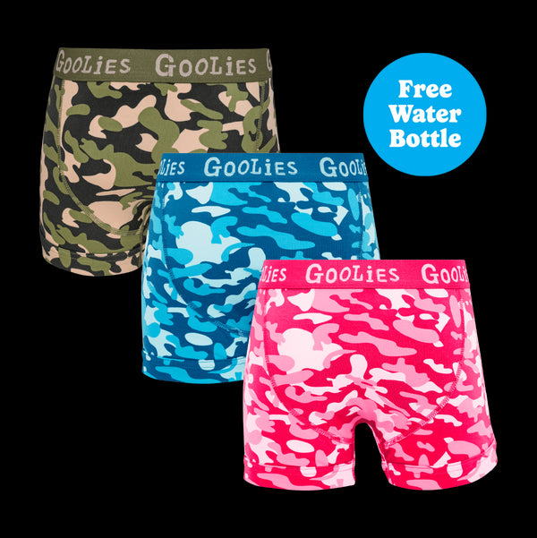 Colourful Commando Bundle - Boys Boxer Shorts 3 Pack Bundle + Free Water Bottle